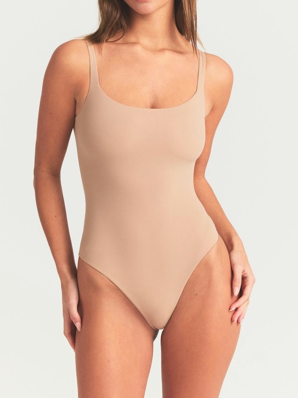 SKIMS Nude Clay Fits Everybody Square Neck Plus Size Bodysuit- 2X
